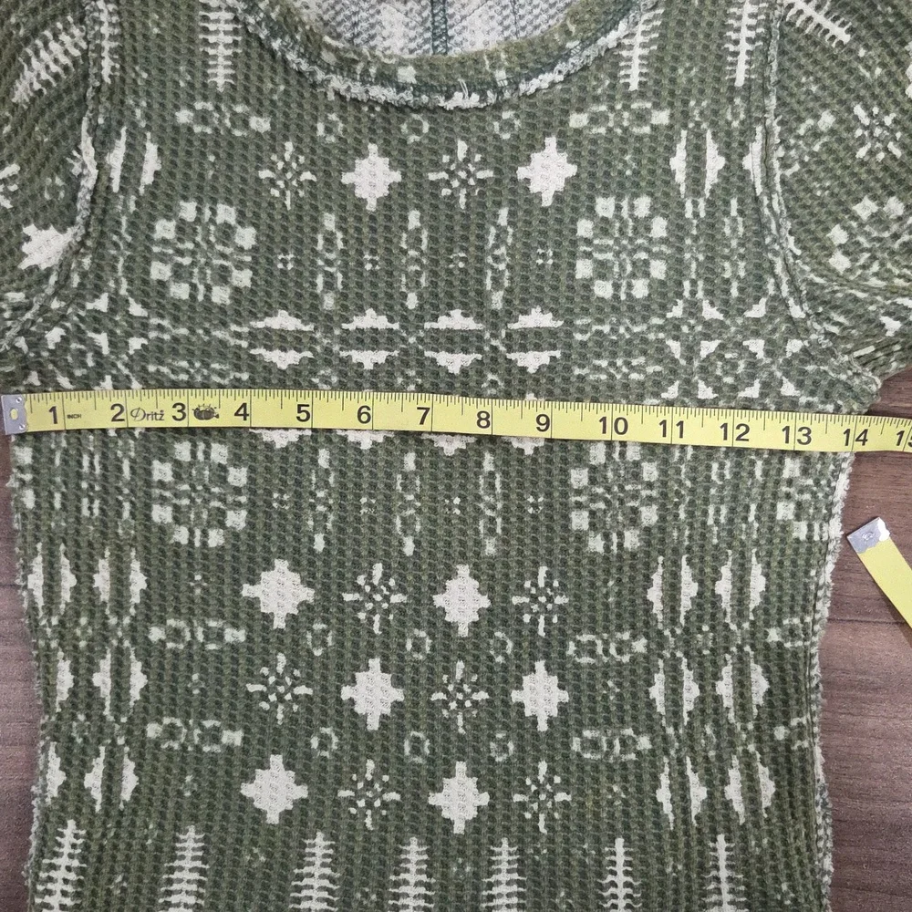 We The Free Pretty Little Thermal Waffle Top Pine combo green Size XS